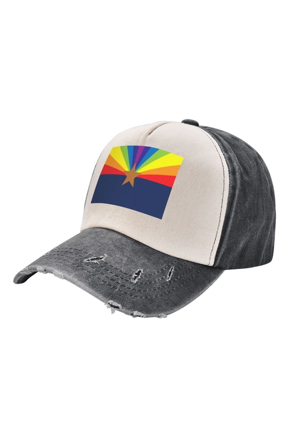 Arizona Flag Gay Pride Distressed Baseball Cap Dad Hats for Men Women Vintage Trucker Hat Low Profile Ball Caps