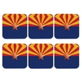 thumbnail image 1 of Arizona Flag Leather Drink Coasters for Drinks (6 Pack) for Tabletop Protection Square, 1 of 6