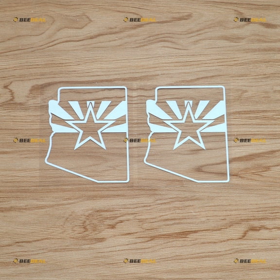 Arizona Flag Map Sticker Decal Vinyl - 2 Pack White 4" - For Car Boat Laptop Cup No Background Die-cut