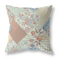 thumbnail image 1 of Arizona Floral Patches Indoor/Outdoor Fabric Pillow in Cream Red Blue 16x16, 1 of 4