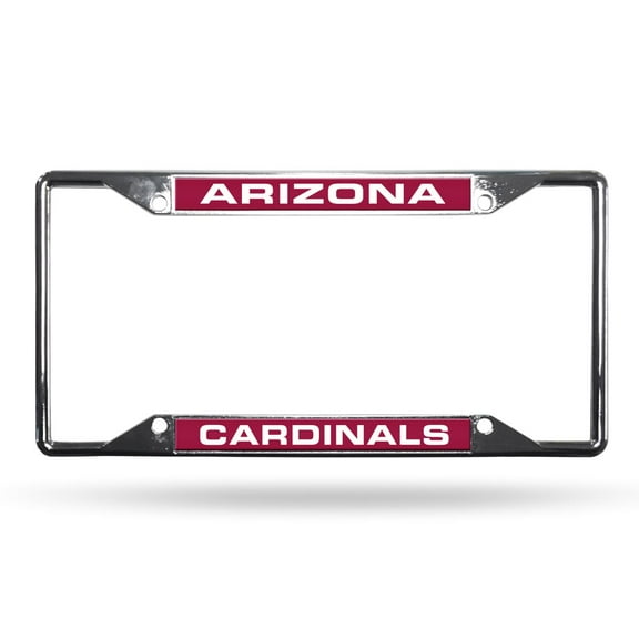 Arizona Football Cardinals All Corner EZ View Chrome Metal Laser Cut License Plate Frame