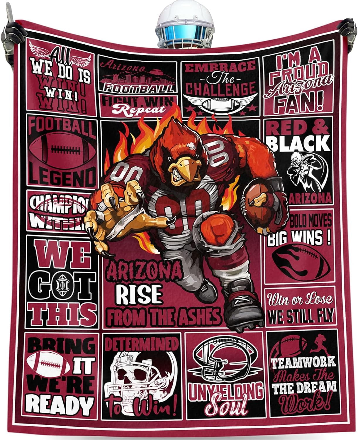 Arizona Cardinals NFL Team Vintage Helmet Cozy Throw 50x60 main image 0