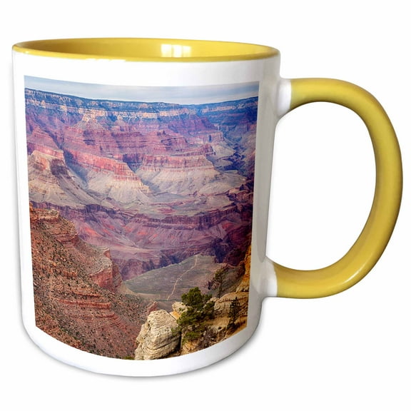 3drose, Arizona, Grand Canyon National Park, South Rim, 15oz Two-tone Yellow Mug