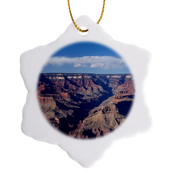 3drose, Arizona, Grand Canyon Np, Grand Canyon Seen from Mather Point, 3 inch Snowflake Porcelain Ornament