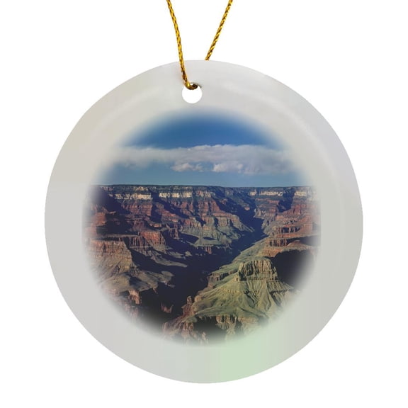 3drose, Arizona, Grand Canyon Np, Grand Canyon Seen from Mather Point, Circle Porcelain Ornament