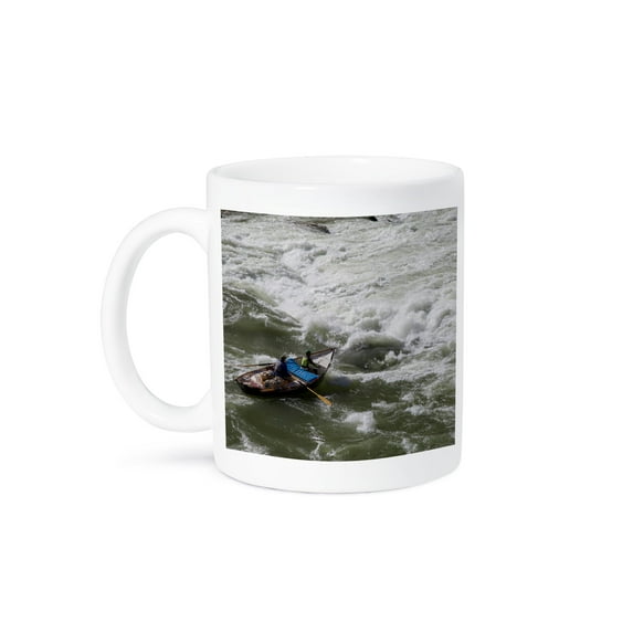 3drose, Arizona, Grand Canyon Np. Thrill Seekers Entering Lava Falls Rapids., 11oz Mug