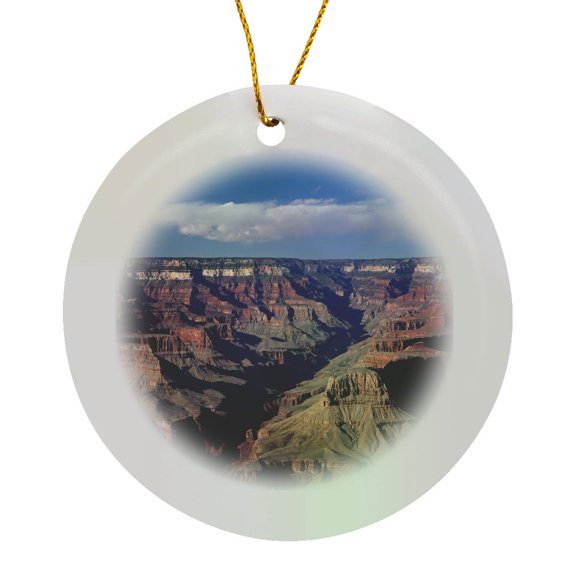 3drose, Arizona, Grand Canyon Seen from Mather Point, Circle Porcelain Ornament