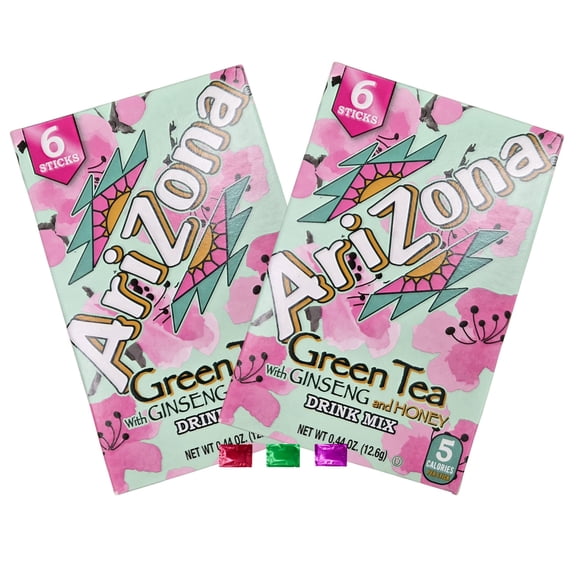 Arizona Green Tea with Ginseng & Honey Drink Mix Sticks, Low Calorie Powdered Beverage, 12 Total Single-Serve Packets, Refreshing On-the-Go Drink Mix with Snoep in Beperkte Oplage
