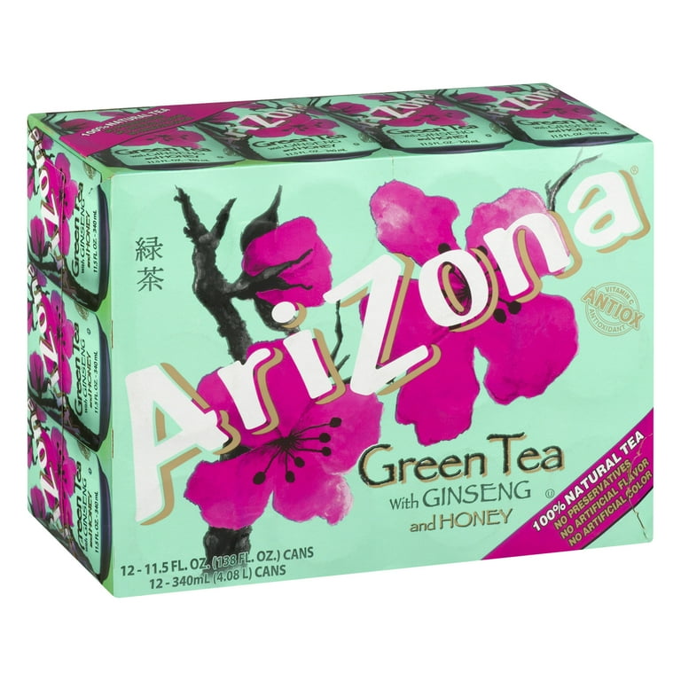 AriZona Green Tea with Ginseng and Honey 11.5 Fl Oz Cans 12