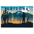 thumbnail image 1 of Arizona, Hiker and Desert, Sunset Birch Wood Wall Sign (12x18 Rustic Home Decor, Ready to Hang Art), 1 of 5