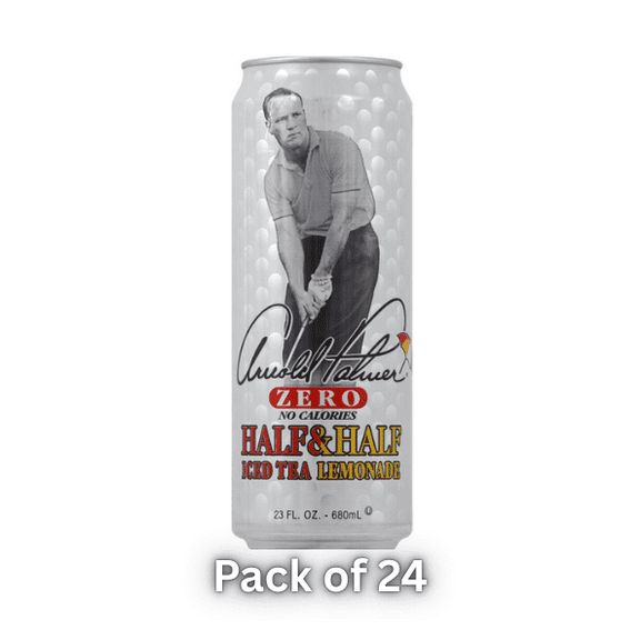Arizona Iced Tea Half & Half Lemonade Zero Real Brewed, 23 fl oz Cans, 24 Pack