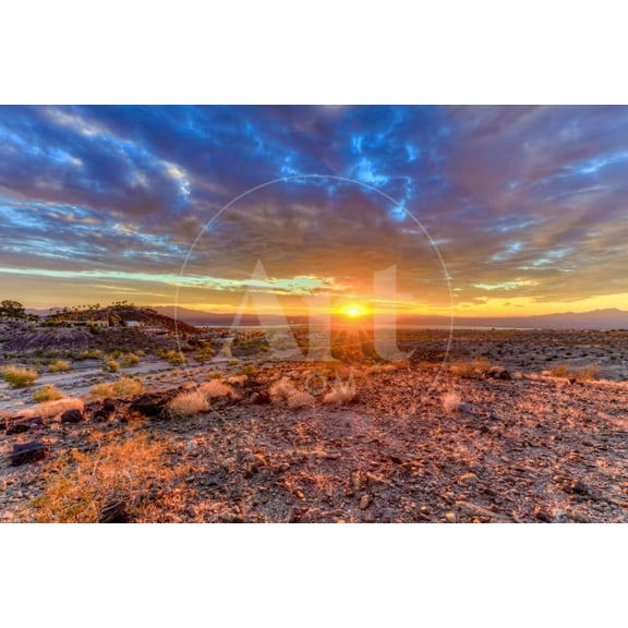 Arizona, Lake Havasu City Sunset on Desert, Scenic Unframed Photographic Print Wall Art by Jaynes Gallery Sold by ArtCom