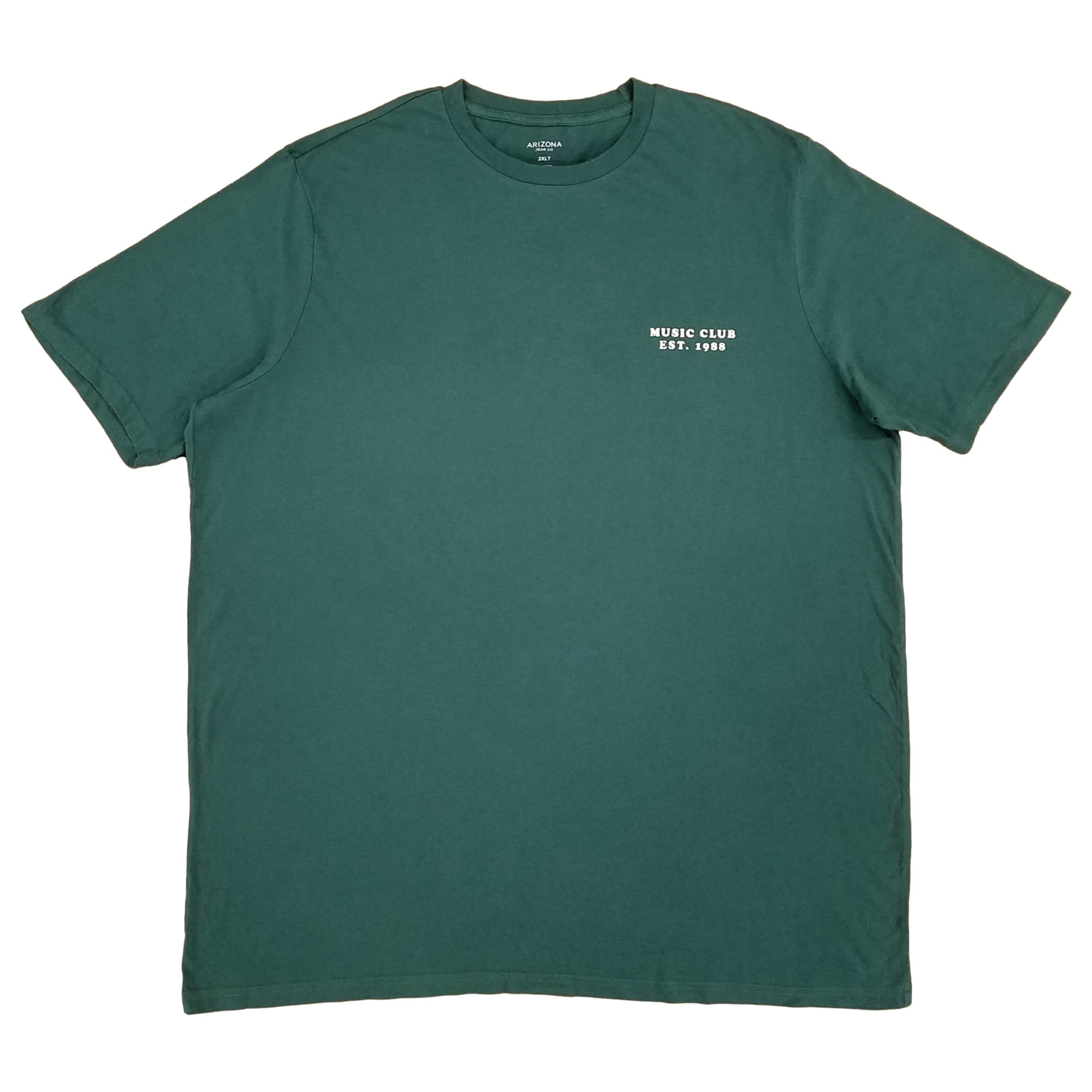 Arizona Mens Big & Tall Green Short Sleeve Music Club Graphic Tee