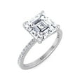 thumbnail image 1 of Arizona - Moissanite Asscher Cut Lab Diamond Dainty Engagement Ring With Sidestones, 1 of 3