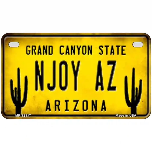 Arizona NJOY AZ Novelty Metal License Plate 7" x 4" Motorcycle