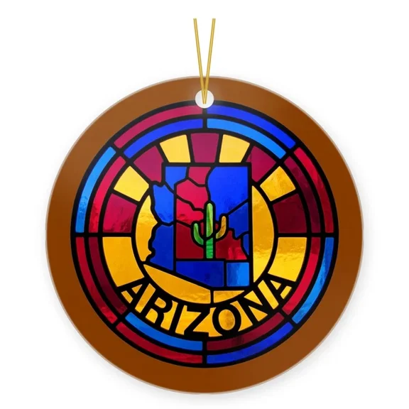 Arizona Native Christmas Gift Ornament For Home State Pride 2D FLAT CIRCLE Ceramic Ornament