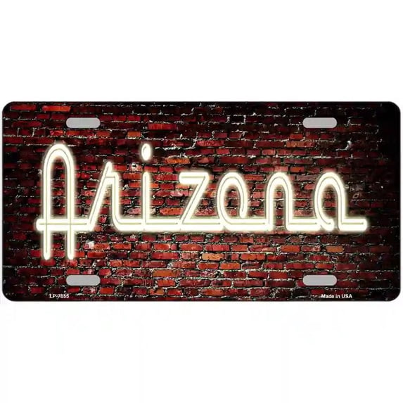Arizona Neon Brick Metal Novelty License Plate 24" x 12" Large