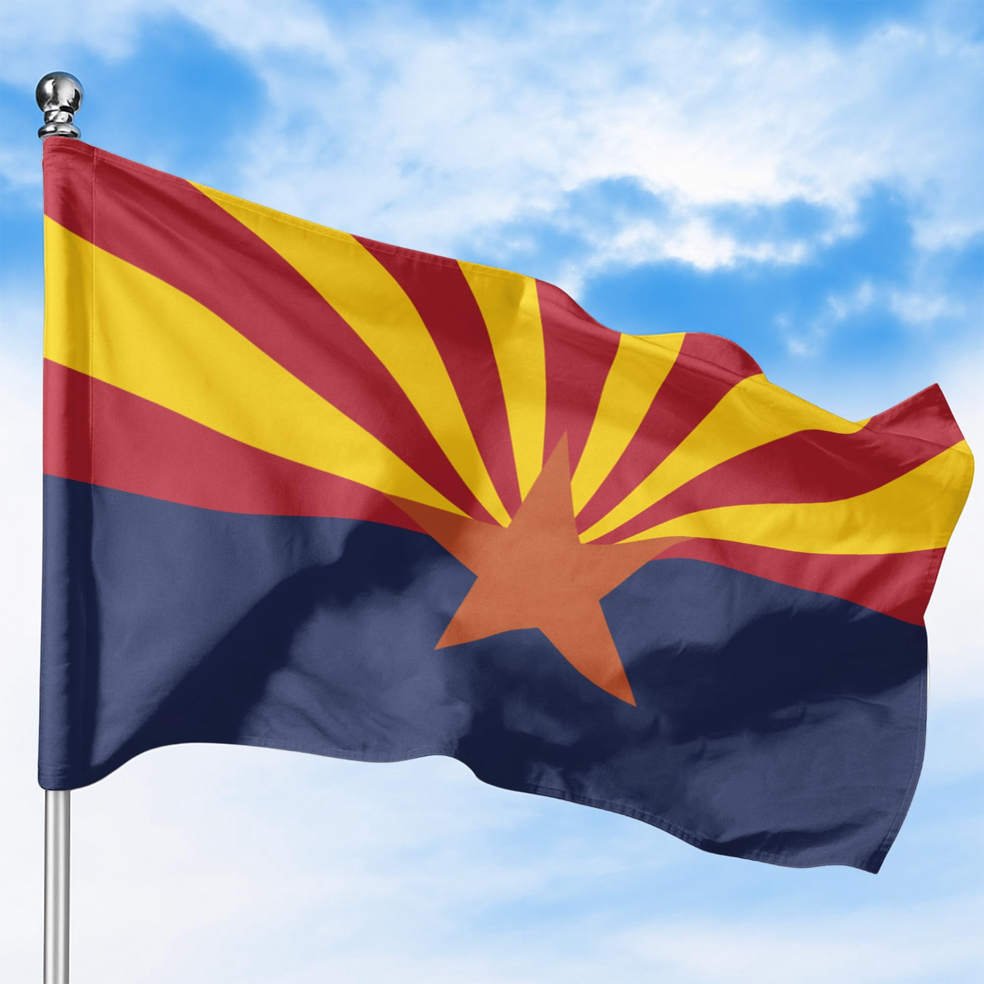 Arizona Outdoor Flag (2x3ft) by DreamController - Durable, Fade-Resistant Polyester, Double-Stitched, Brass Grommets - HD Printed USA State Flag - Made in USA
