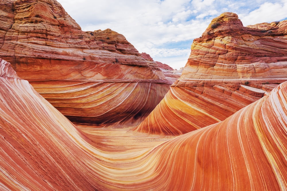Arizona Page North Coyote Buttes A Rock Formation Called The Wave Canvas Art - MakenaStockMedia Design Pics (38 x 24)