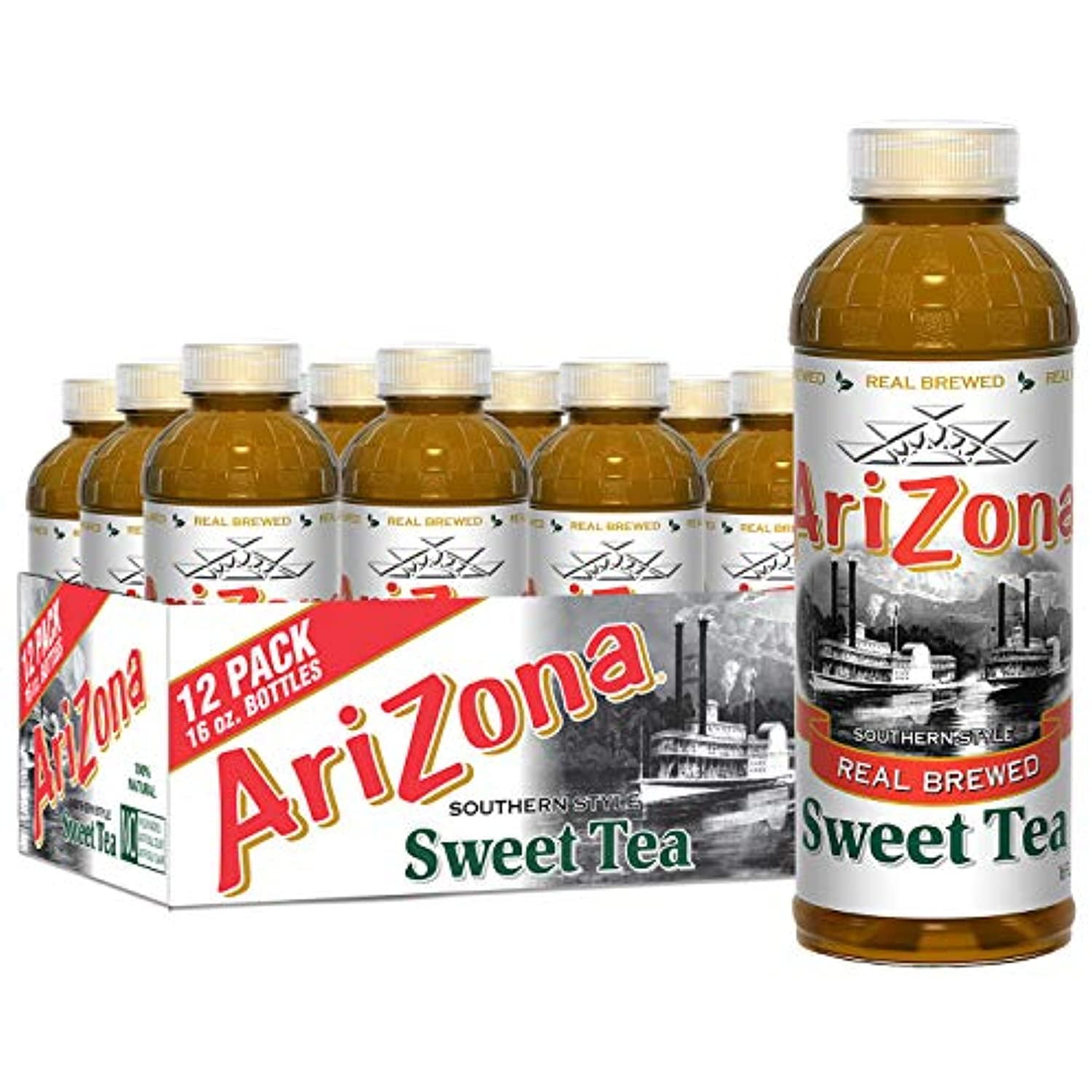 Arizona Premium Brewed Southern Style Sweet Tea, 16 Fl Oz (Pack of 12