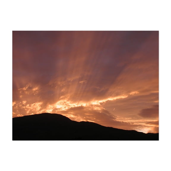 Arizona Radiant Skies Over Sedona - Sedona Arizona Photography Sunset Silhouette Nature Landscape Mountain Scenic Moody Unframed Wall Art Print 24 x 32 inches