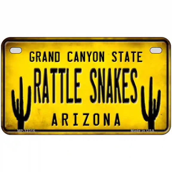 Arizona Rattle Snakes Novelty Metal License Plate 7" x 4" Motorcycle
