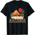 thumbnail image 1 of Arizona Roadrunner Retro Boho Desert Cactus T-Shirt, 1 of 3