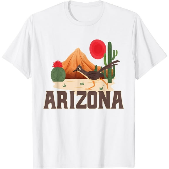 Arizona Roadrunner Retro Boho Desert Cactus Unisex T-Shirt for Men Women Kids Toddler