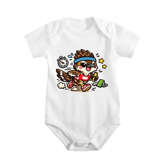 Arizona Roadrunner Sprinting Baby Bodysuit, 100% Cotton Short Sleeve Snap Romper, 0-12 Months