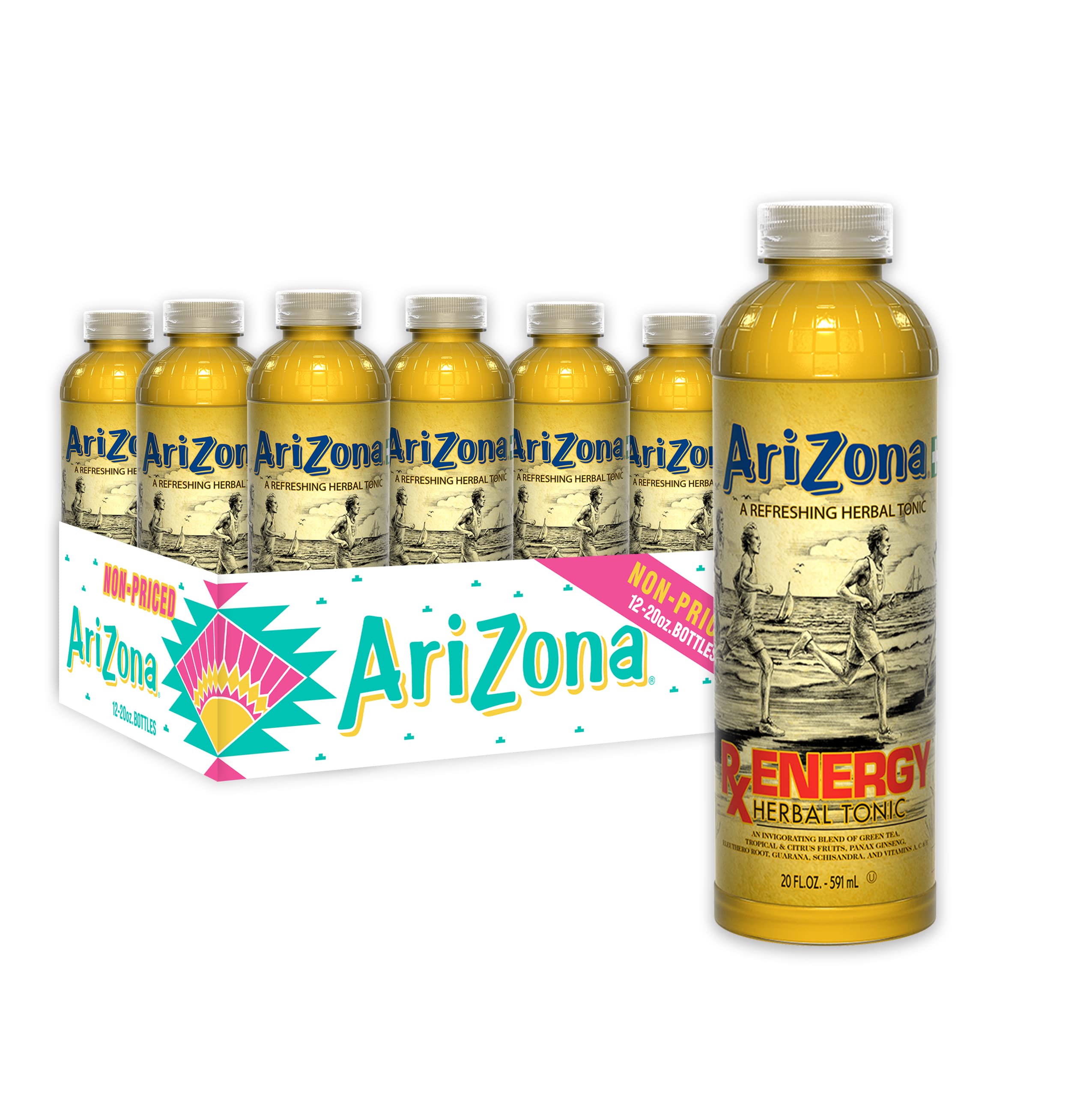 Arizona Rx Energy Herbal Tonic, 20 Fl Oz (Pack Of 12)