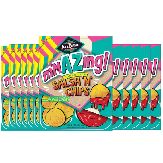 Arizona SALSA 'N' CHIPS 4.75 Oz Combo Tray Box of 12