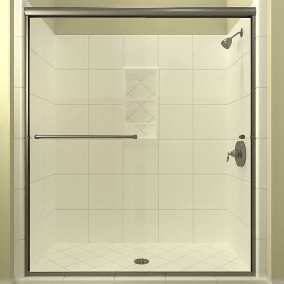 Arizona Shower Door ES16670BNCLL 70.38 x 66 in. ESE Euro Enclosure Shower Door with Showerhead Left - Brushed Nickel