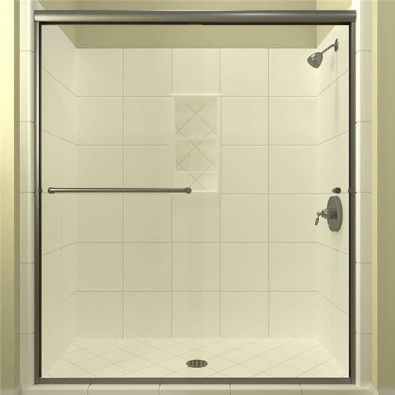 Arizona Shower Door LSER5470BNCLR 70.38 x 54 in. Leser Lite Euro Enclosure Shower Door with Showerhead Right - Brushed Nickel
