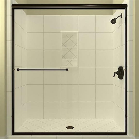 Arizona Shower Door LSER6062AOBCLR 62.38 x 60 in. Leser Lite Euro Enclosure Shower Door with Showerhead Right - Oil Rubbed Bronze