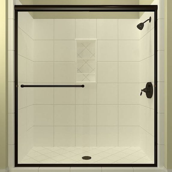 Arizona Shower Door Lese Bypass Semi-Frameless Shower Door