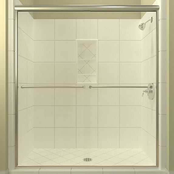 Arizona Shower Door Lete Bypass Semi-Frameless Shower Door
