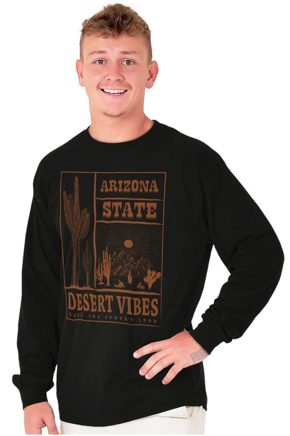 Arizona State Desert Vibes Sunset Long Sleeve TShirt Men Women Brisco Brands M