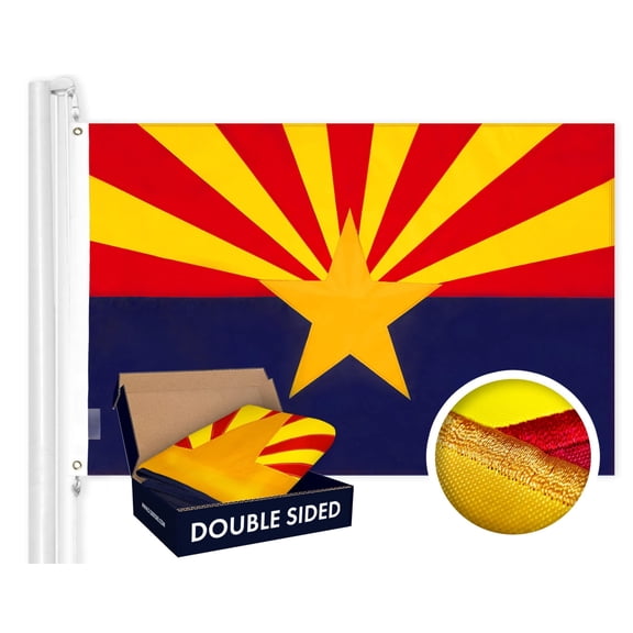Arizona State Flag | 3x5 Ft Double Toughweave Series Sided Embroidered 210d Polyester Design  Indoor/outdoor Brass Grommets Heavy Duty 2-ply