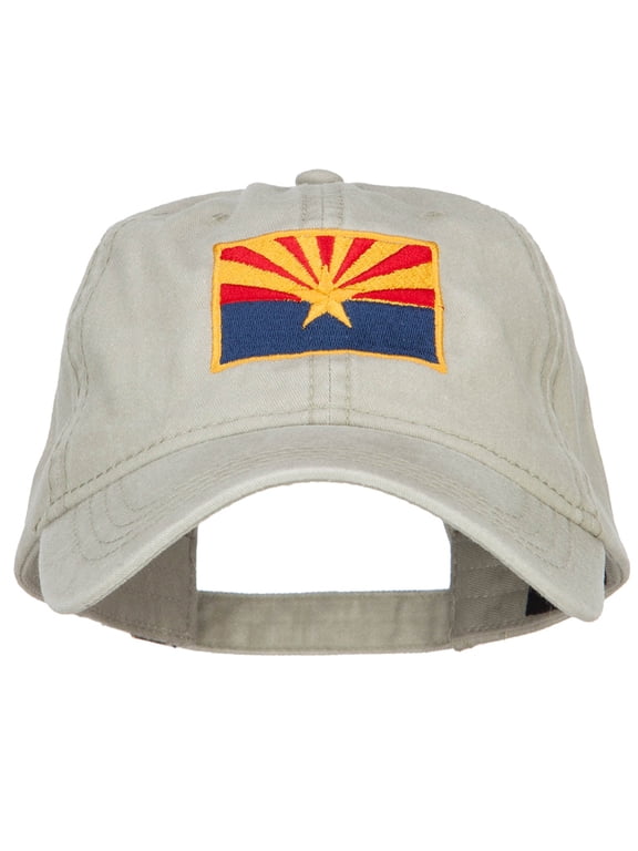 Arizona State Flag Embroidered Washed Cap - Stone OSFM