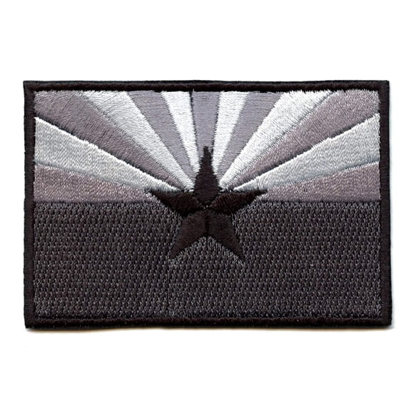 Arizona State Flag Grayscale Embroidered Iron On Patch