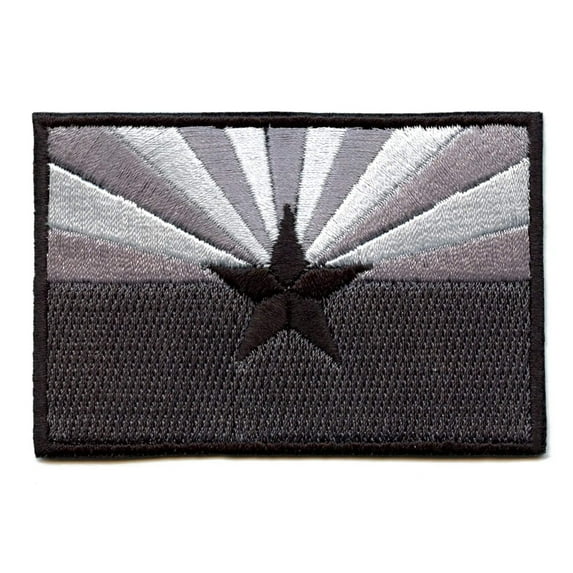 Arizona State Flag Grayscale Embroidered Iron On Patch