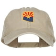 thumbnail image 1 of Arizona State Flag Map Embroidered Washed Cap - Khaki OSFM, 1 of 5