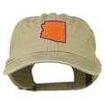 thumbnail image 1 of Arizona State Map Embroidered Washed Cotton Cap - Khaki OSFM, 1 of 5