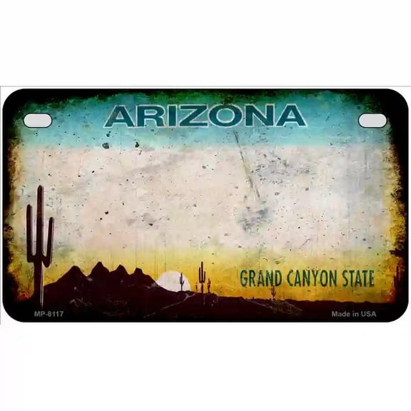 Arizona State Rusty Novelty Metal License Plate 7" x 4" Motorcycle