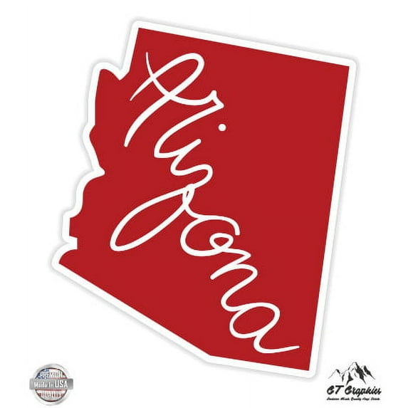 Arizona State Shape - 3" Vinyl Sticker - For Car Laptop I-Pad Phone Helmet Hard Hat - Waterproof Decal