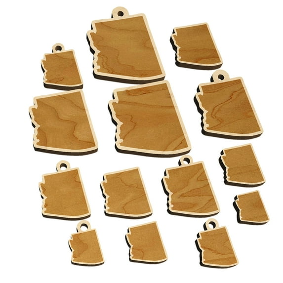 Arizona State Silhouette Wood Mini Charms Shapes DIY Craft Jewelry - No Hole - 20mm (15pcs)