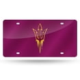 thumbnail image 1 of Arizona State Sun Devil's Red Mirrored Laser Cut License Plate Auto Tag, 1 of 6