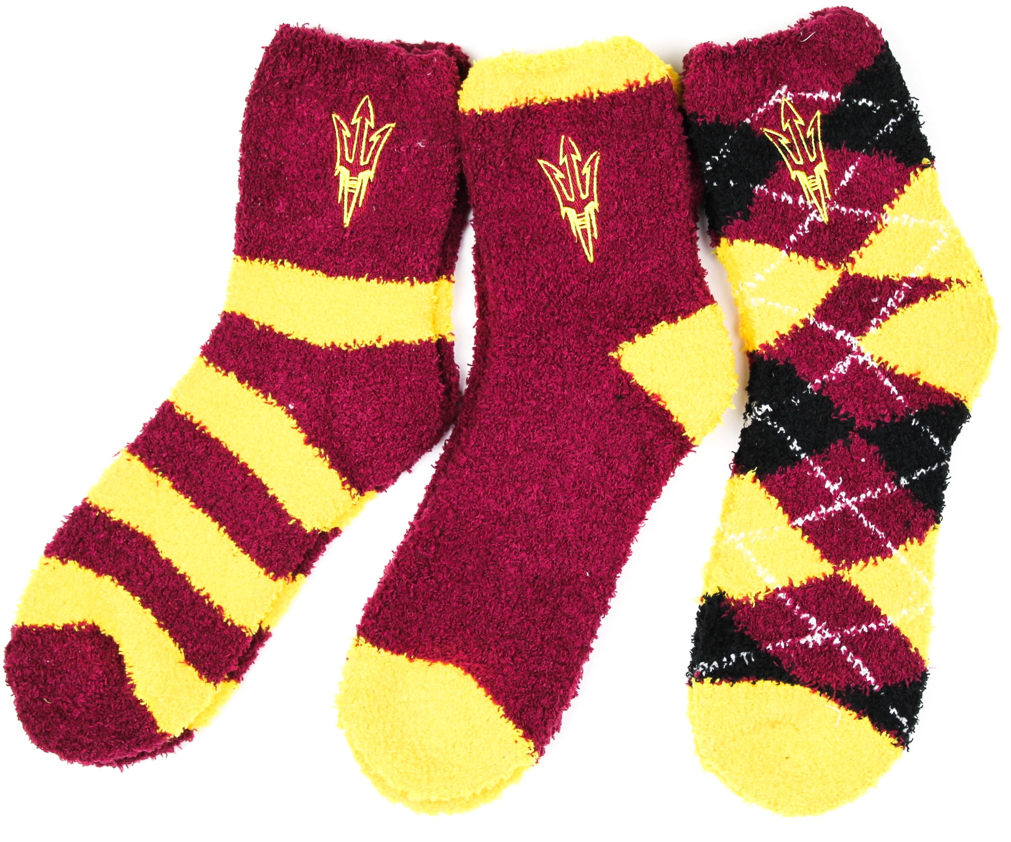 Arizona State Sun Devils 3 Piece Fuzzy Sock Bundle - Donegal Bay - Unisex - One Size - Ankle