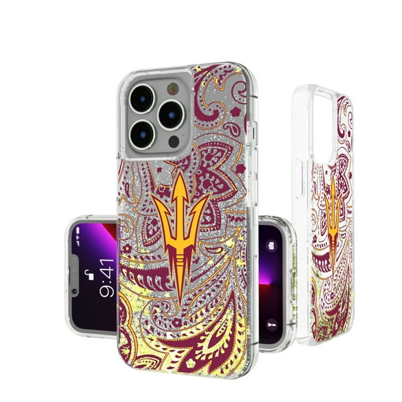 Arizona State Sun Devils iPhone Glitter Paisley Design Case