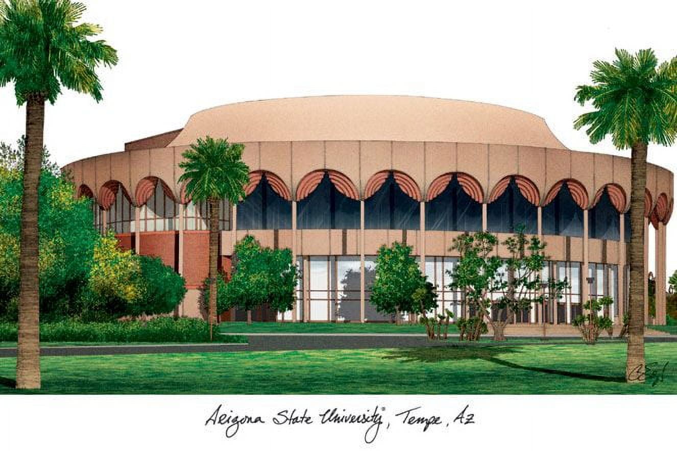 Arizona State University 11w x 8.5h Manhattan Black Single Mat Gold Embossed Diploma Frame with Bonus Campus Images Lithograph (value savings at $59)